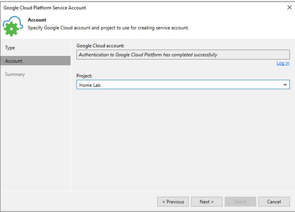 GCP service account