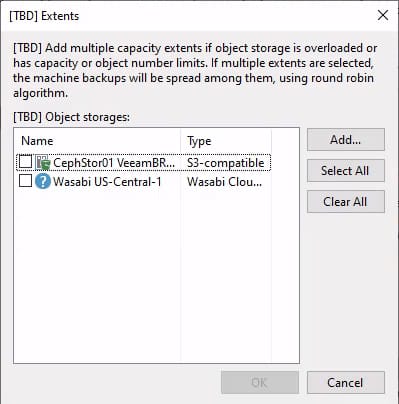 VEEAM Backup capacity tier