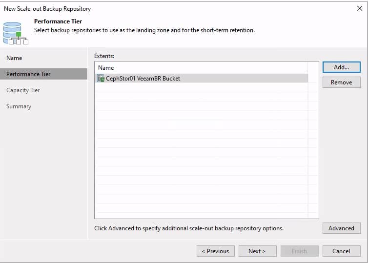 VEEAM Backup scale out backup repository